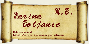 Marina Boljanić vizit kartica
